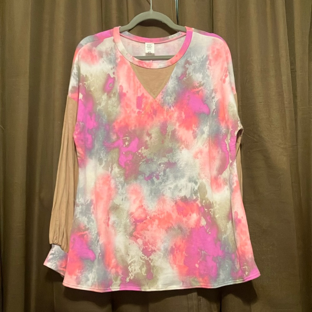 NWOT Tye Dye Print Jersey Long Sleeve Top